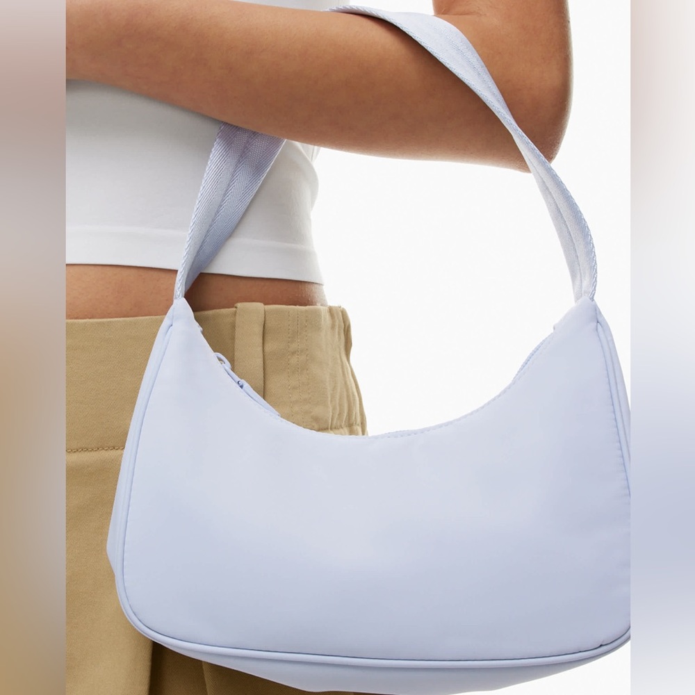 NWT Aritzia Babaton Goldie Glimmer (Periwinkle/baby blue) mini Bag